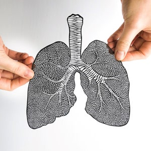 Anatomical Lungs Laser-Cut Papercutting Artwork, Lung Transplant, doctor gift, medical student graduation gift image 4