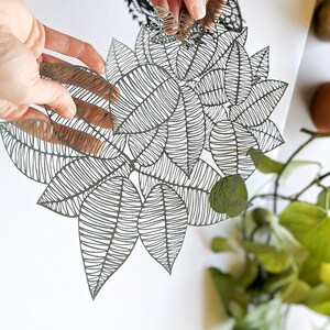 Laser-Cut Papercutting Artwork Rubber Leaves image 4