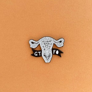 Anatomical GTFO uterus pro-choice enamel magnet