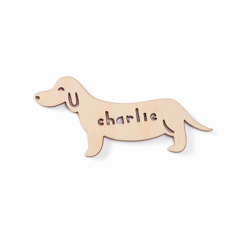 Custom Dog Magnet Dachshund Long Mix 3 Wooden Lasercut Personalized Pet Fridge Magnet image 1