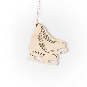 Custom Skates Ornament - Wooden Lasercut Holiday Tree Ornament