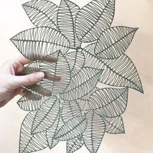 Laser-Cut Papercutting Artwork Rubber Leaves image 2