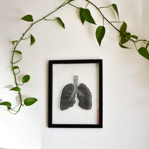 Anatomical Lungs Laser-Cut Papercutting Artwork, Lung Transplant, doctor gift, medical student graduation gift image 5