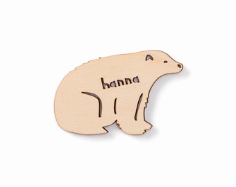 Custom Magnet - Bear Animal Magnet - Wooden Lasercut Personalized Fridge Magnet