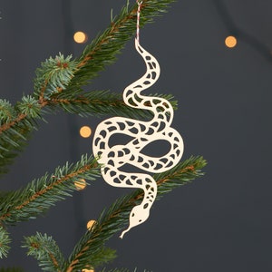 Snake Ornament- Lasercut Birch Wood