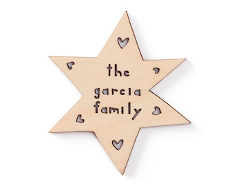 Custom Magnet - Star - Wooden Lasercut Personalized Fridge Magnet