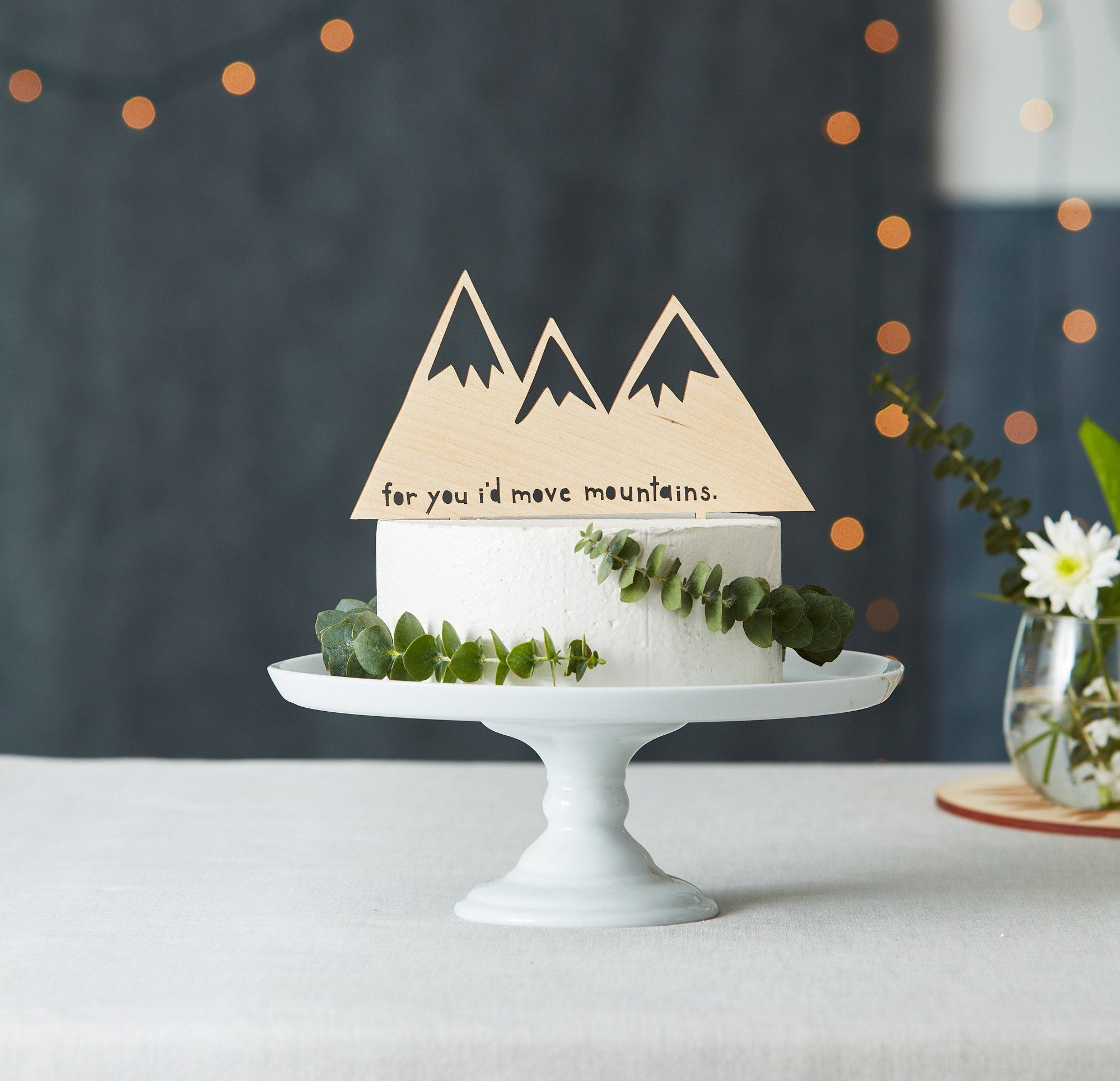 Custom Wedding Cake Topper Mountains Rustic Wooden Wedding Etsy