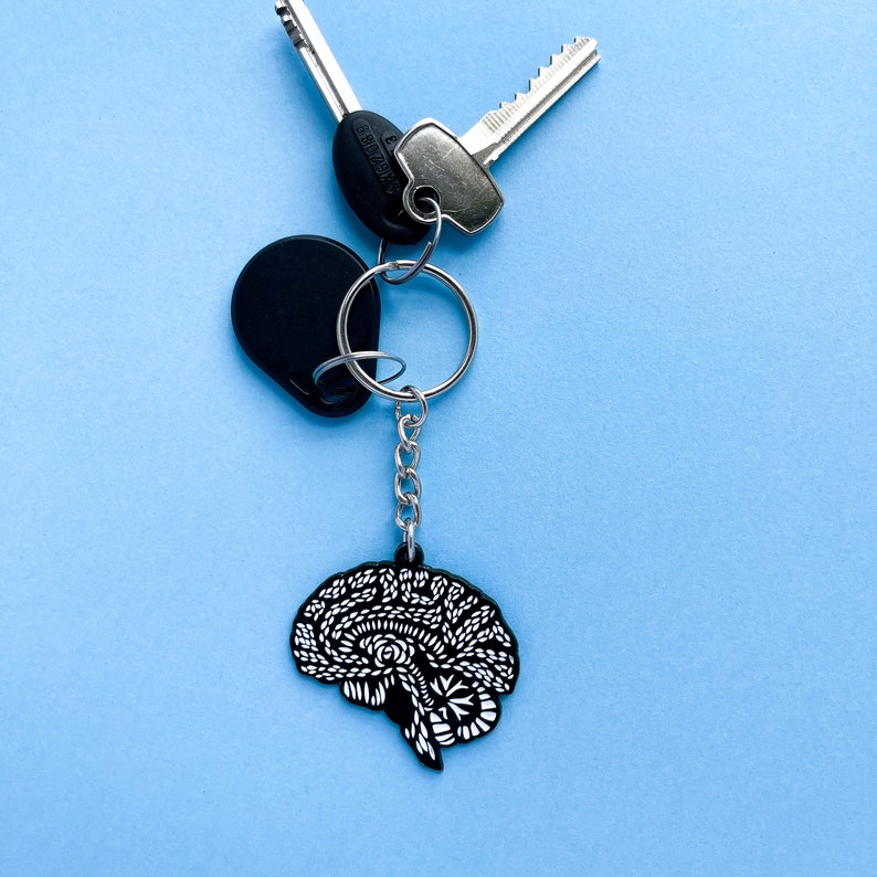 Brain Enamel Keychain image 4