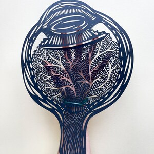 Anatomical Eyeball Laser-Cut Papercutting Artwork image 4