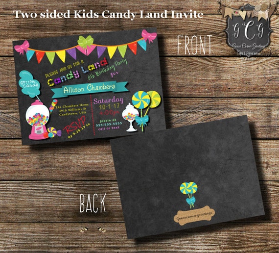 printable candy party invitation candy birthday party invitations