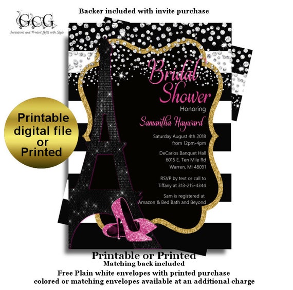 Kate Spade Bridal Shower Invitations Paris Bridal Shower Eiffel