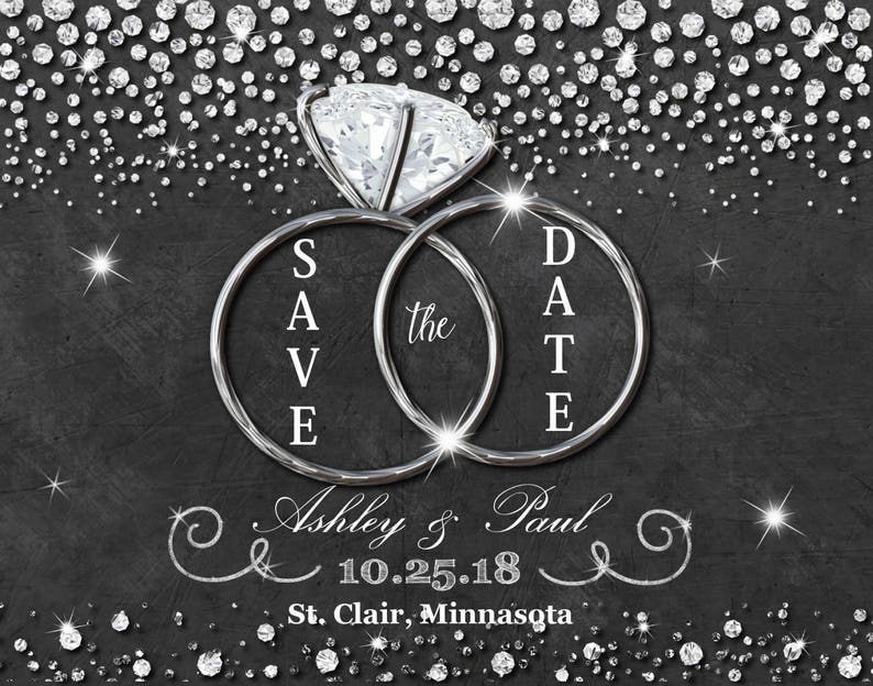 Bling Save The Date Magnet Diamond Magnets Image 0
