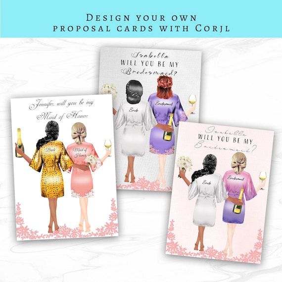 Be my Bridesmaid Proposal Card, Editable Proposal Card, Instant Download, Il_570xn