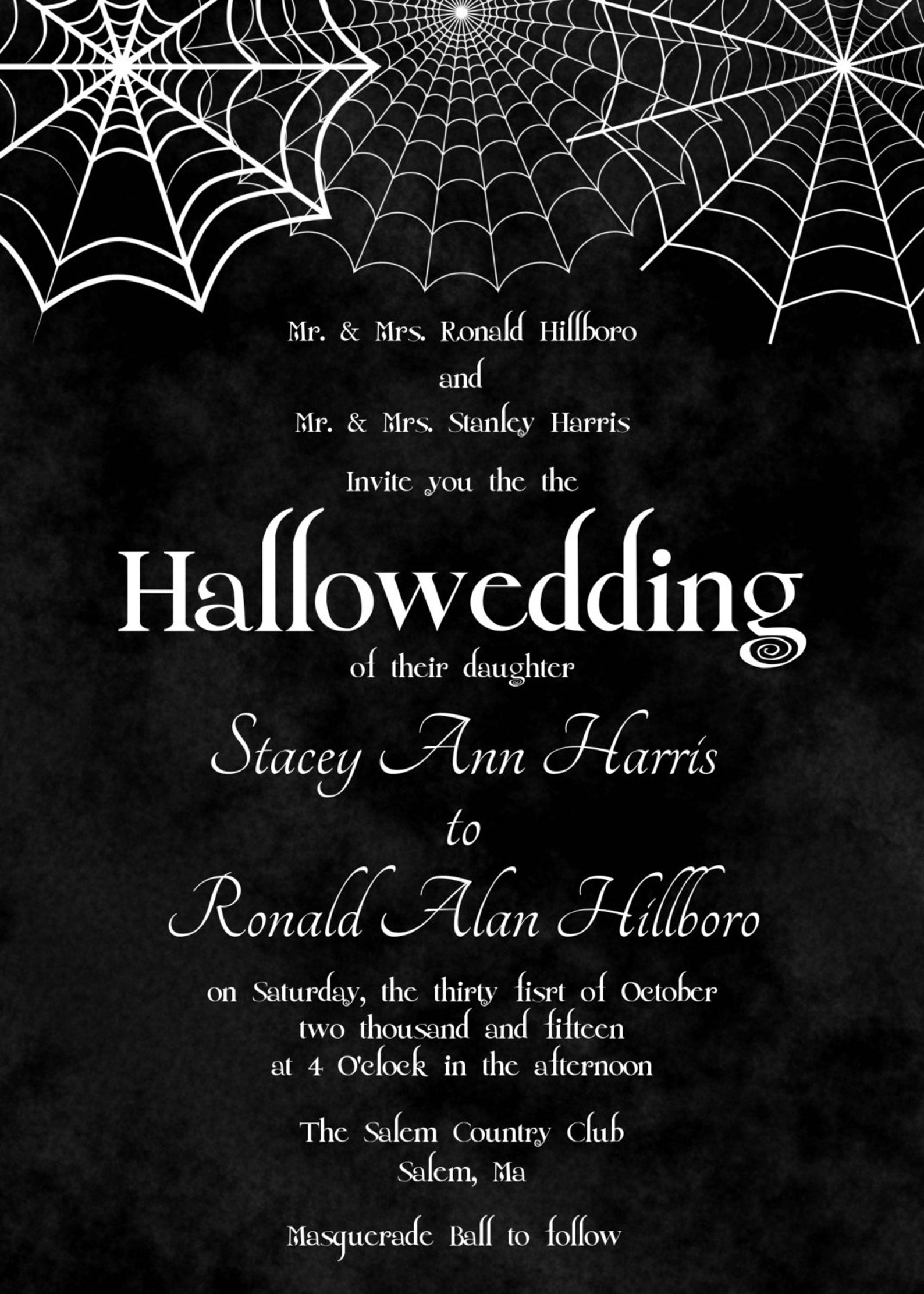 Printable Halloween Wedding Invitation Hallowedding | Etsy