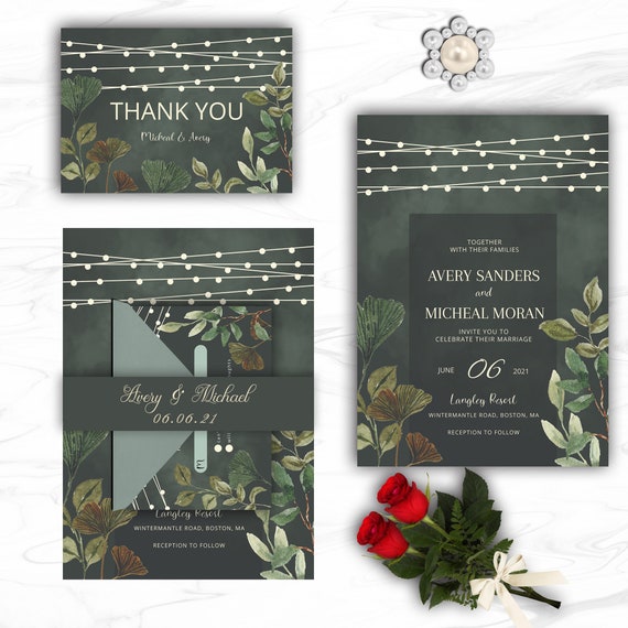 Wedding Invitation Suite, Greenery Wedding Invitation, Rustic Wedding, Il_570xn