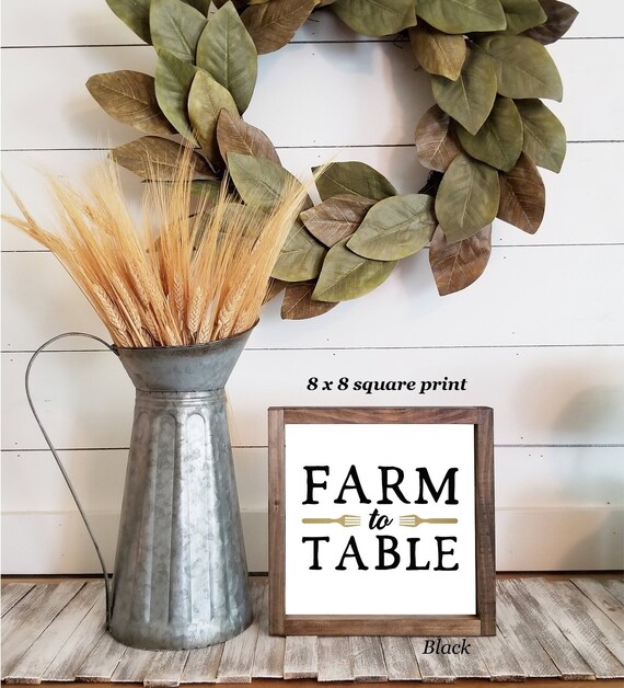 Farm To Table Farmhouse Printable Farmhouse Kitchen Wall Etsy
