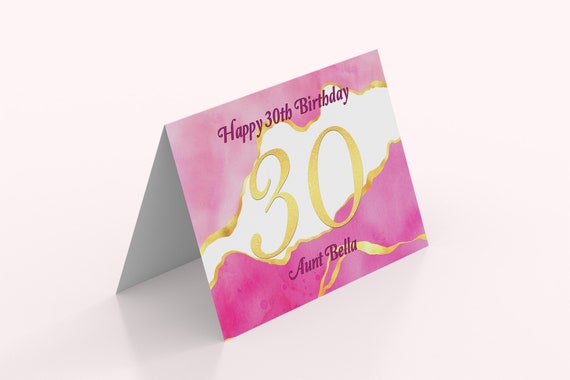 Birthday Card, 30th Birthday, Personalized Card, Instant Download, Aunt Birthday, Il_570xn