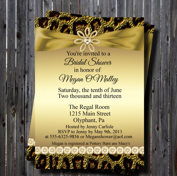 Cheetah Print Bridal Shower Invitations 3