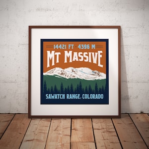 Mt Massive Colorado 14er Poster Print