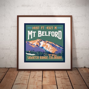 Mt Belford Colorado 14er Print