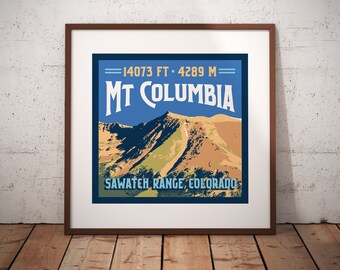 Mt. Columbia Colorado 14er Print