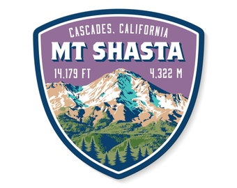 Mt Shasta Cascades Vinyl Sticker