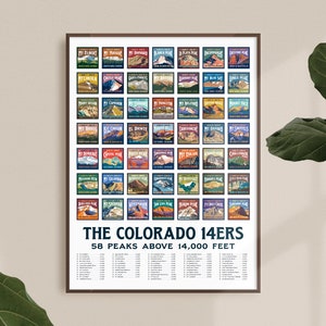 Colorado 14ers Giclee Art Print