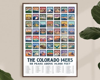 Colorado 14ers Giclee Art Print