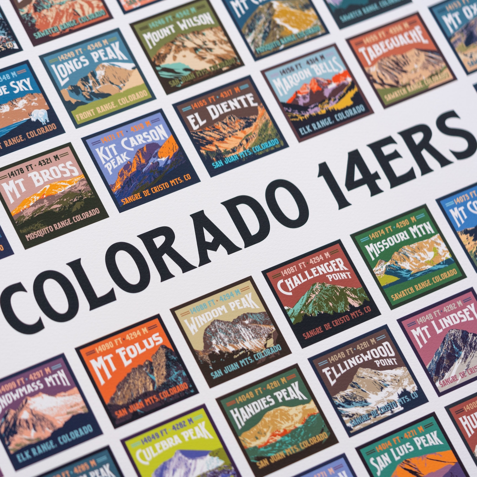 Colorado 14ers Giclee Art Print - Etsy