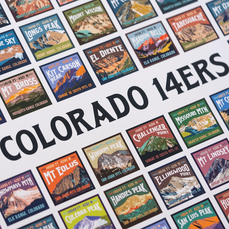 Colorado 14ers Giclee Art Print - Etsy
