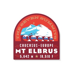 Mt Elbrus Seven Summits Sticker