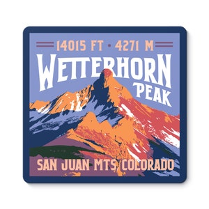 Wetterhorn Peak Colorado 14er Sticker