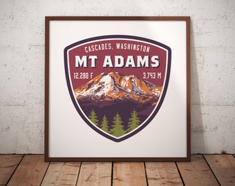Mt Adams Summer, Mount Adams Art Painting Print Mountain
