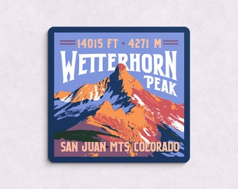 Wetterhorn Peak Colorado 14er Sticker