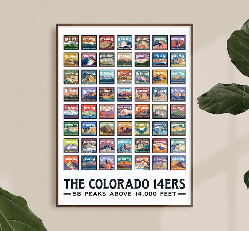 Colorado 14ers Giclee Art Print - Etsy