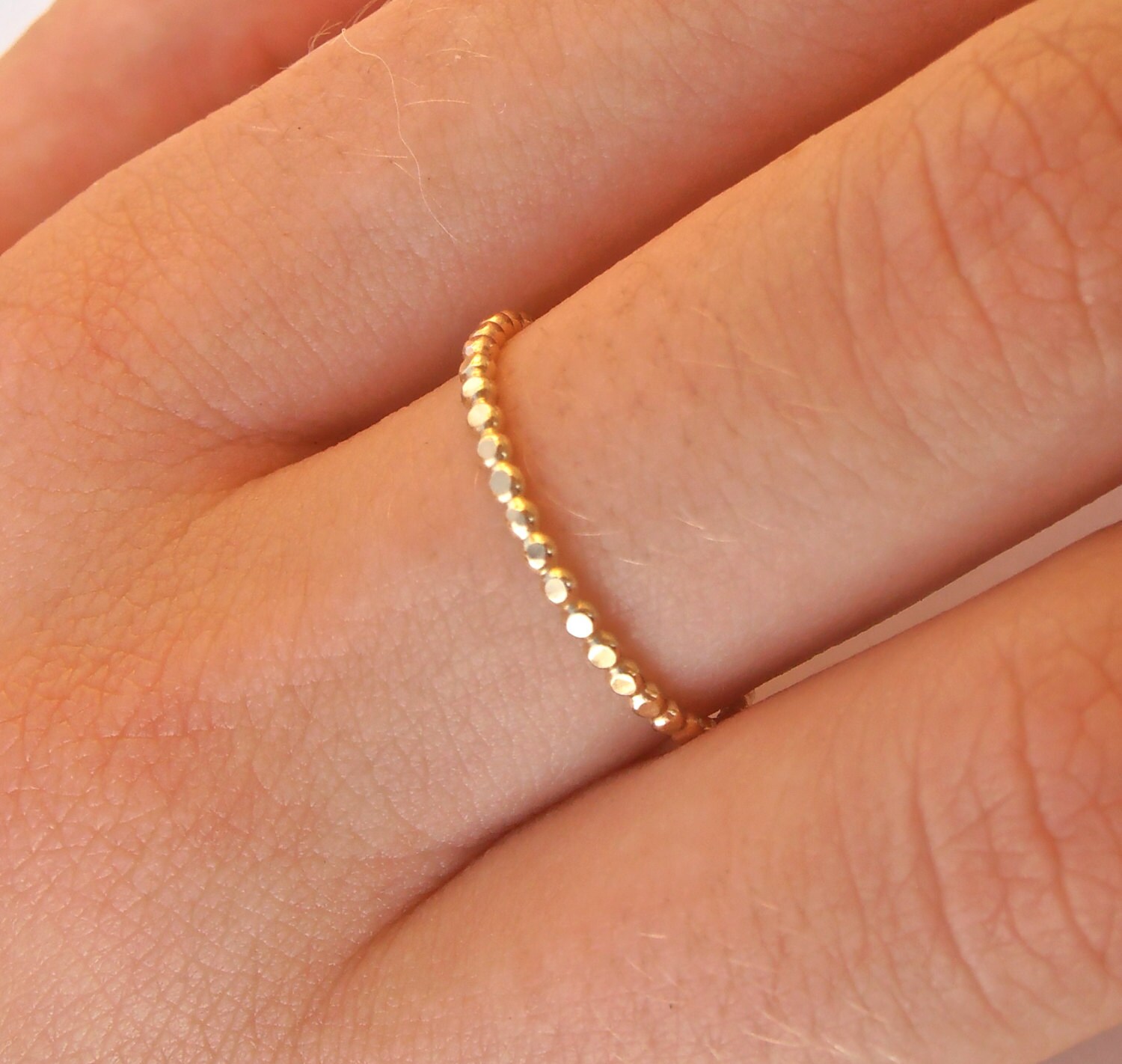 Stackable 14k GF Dotted Ring 1.6mm Wide Gold Filled Stacking Etsy