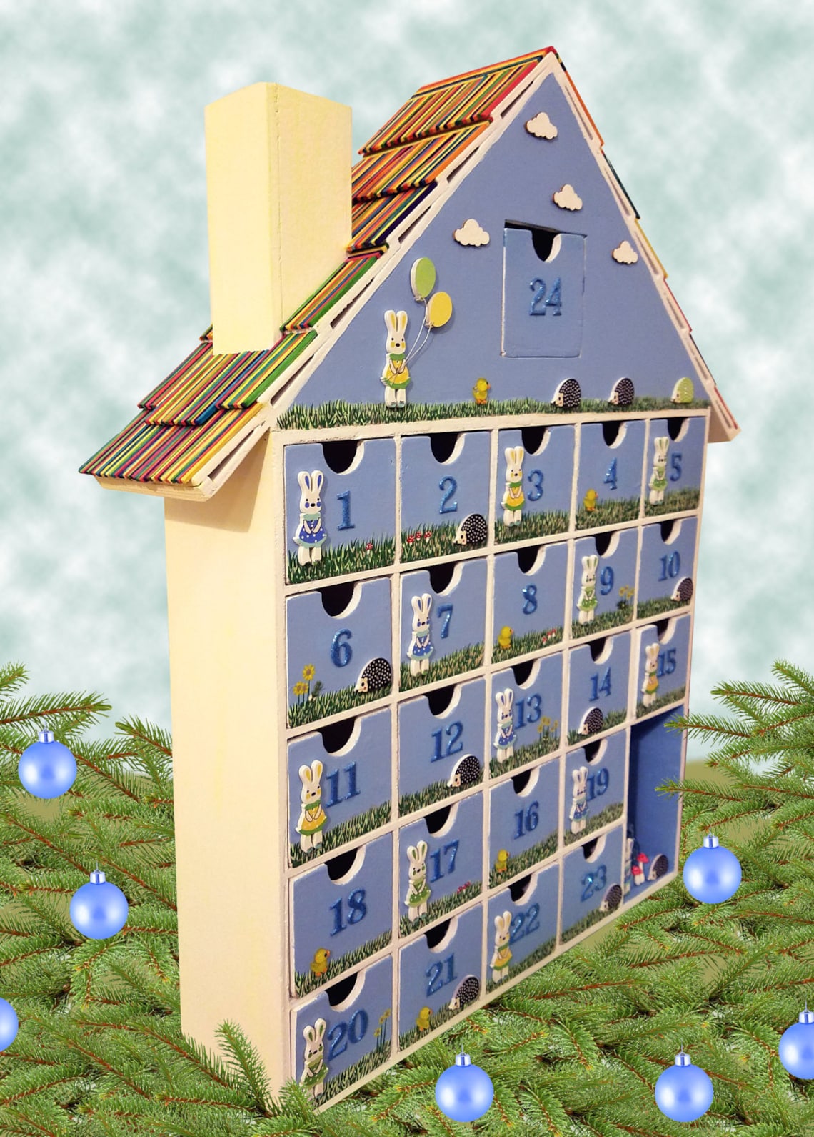 Bunny Advent Calendar Painted A Gift That Keeps on Giving All Month
