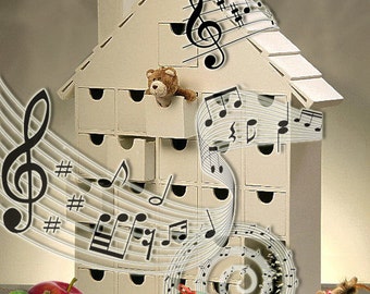 NEW - Musical Wooden Advent Calendar - DIY (Tune: Edelweiss )