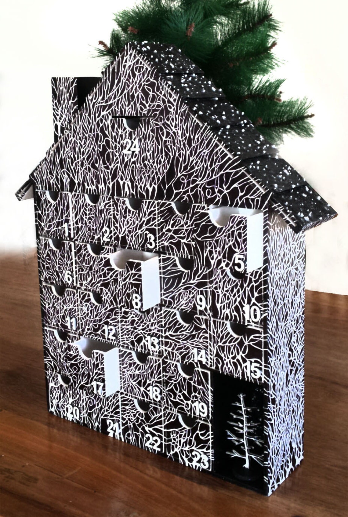 Wooden Advent Calendar Black Forest Doodling A gift that Etsy