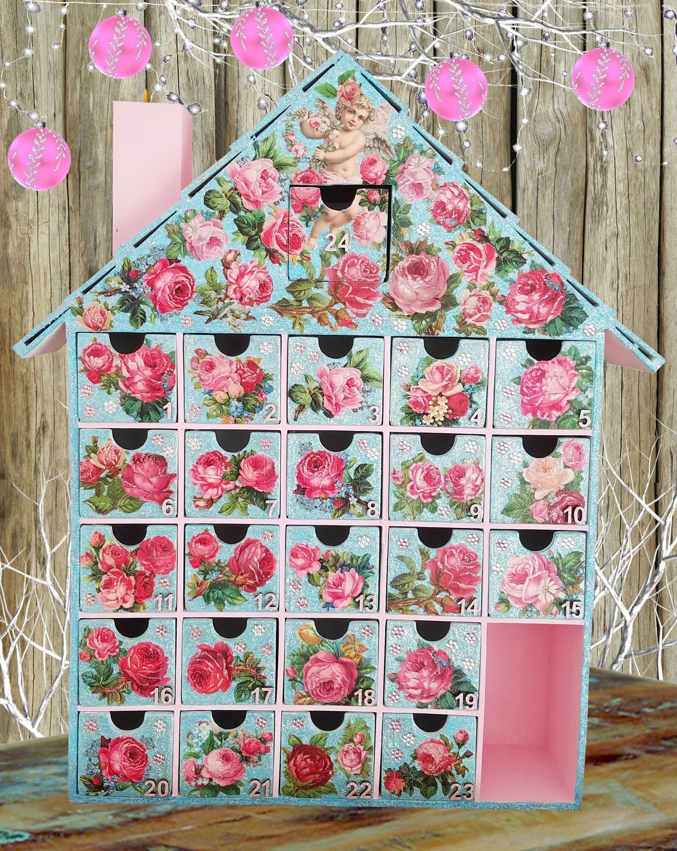 Floral Decoupage Advent Calendar - Etsy Floral Decoupage Advent Calendar - Etsy