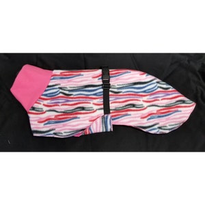 FC3275 Multi Color Zebra Stripe Whippet Coat in Medium or Large