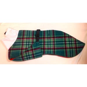 FC3293 Whippet Coat in Medium or Large - Green and Red Plaid