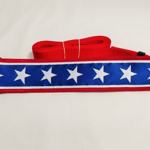 Whippet or greyhound two inch wide martingale lead. Black, Patriotic Stars 2ML826