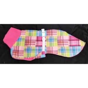 FC3249 Pastel Plaid Patches Whippet Coat in Medium or Large