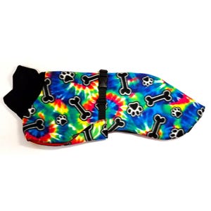 FC3295 Whippet Coat in Medium or Large - Bones and Plaid Tie Dye