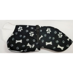 FC3282 White Paws and Bones Whippet Coat in Medium or Large