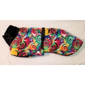 FC3276 Multi Color Swirls Whippet Coat in Medium or Large