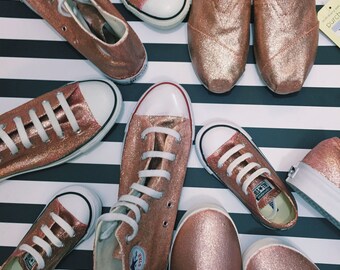 rose gold converse leather