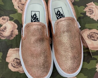 girls rose gold vans