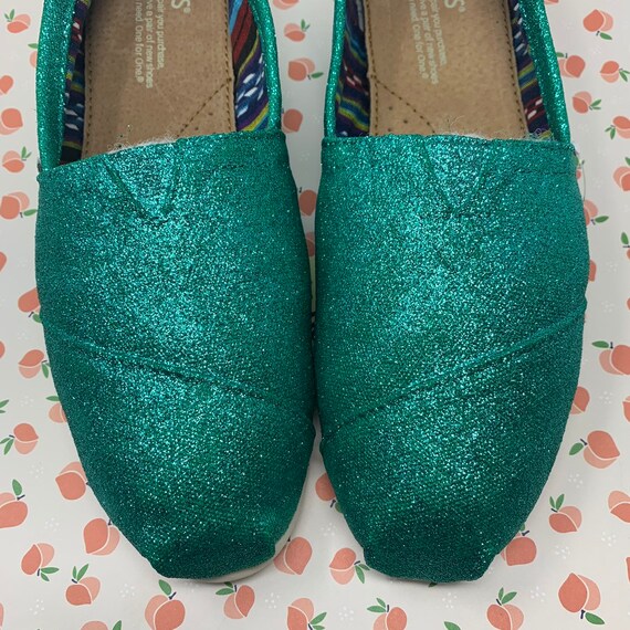 teal glitter shoes